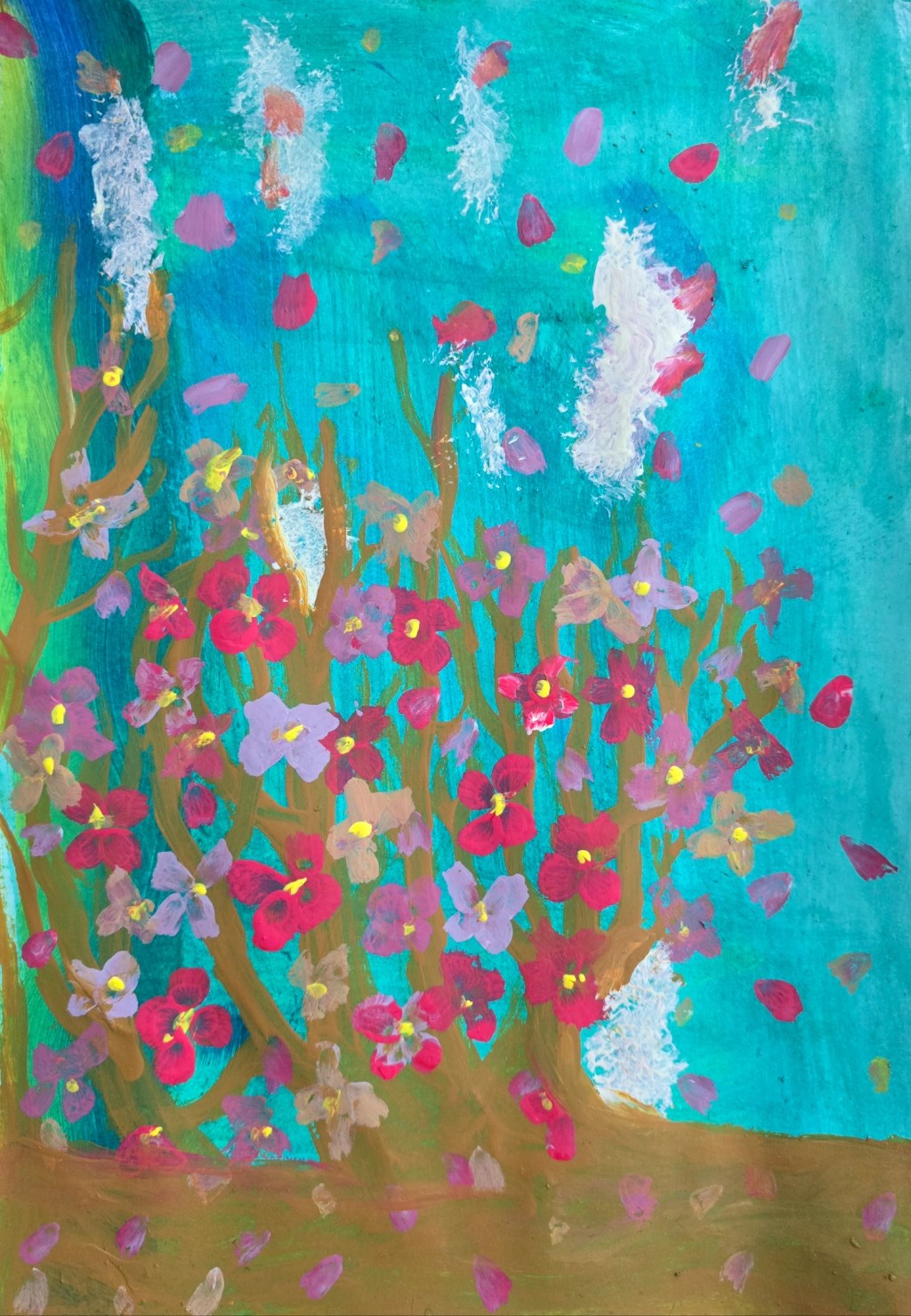 Dansul Petalelor în Cerul de Turcoaz